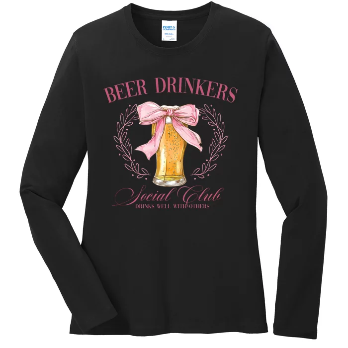 Beer Drinkers Social Club Beer Lover Ladies Long Sleeve Shirt