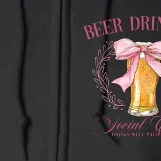 Beer Drinkers Social Club Beer Lover Full Zip Hoodie