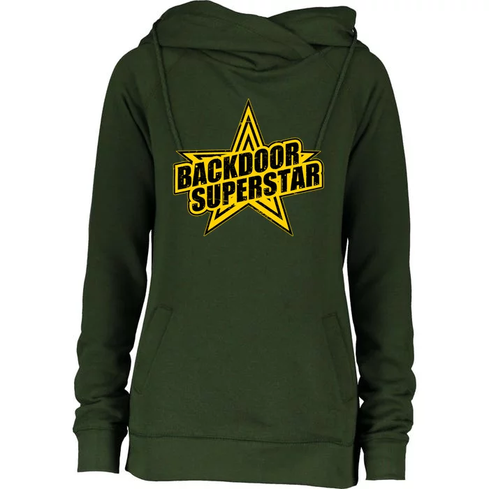 Back Door Superstar Meme Womens Funnel Neck Pullover Hood