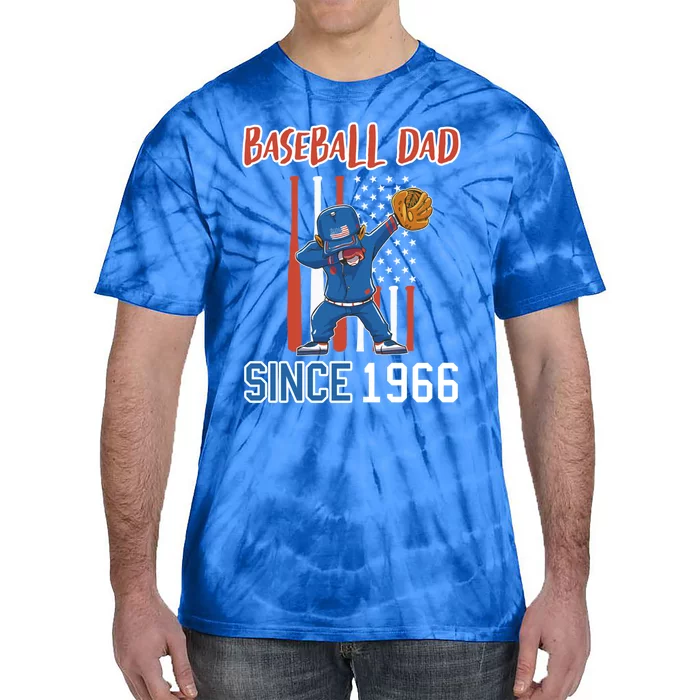 Baseball Dad Since 1966 Cool Gift Tie-Dye T-Shirt