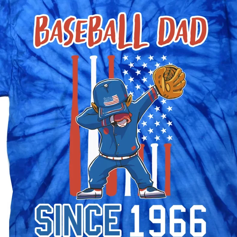 Baseball Dad Since 1966 Cool Gift Tie-Dye T-Shirt