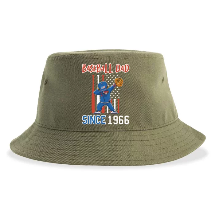 Baseball Dad Since 1966 Cool Gift Sustainable Bucket Hat