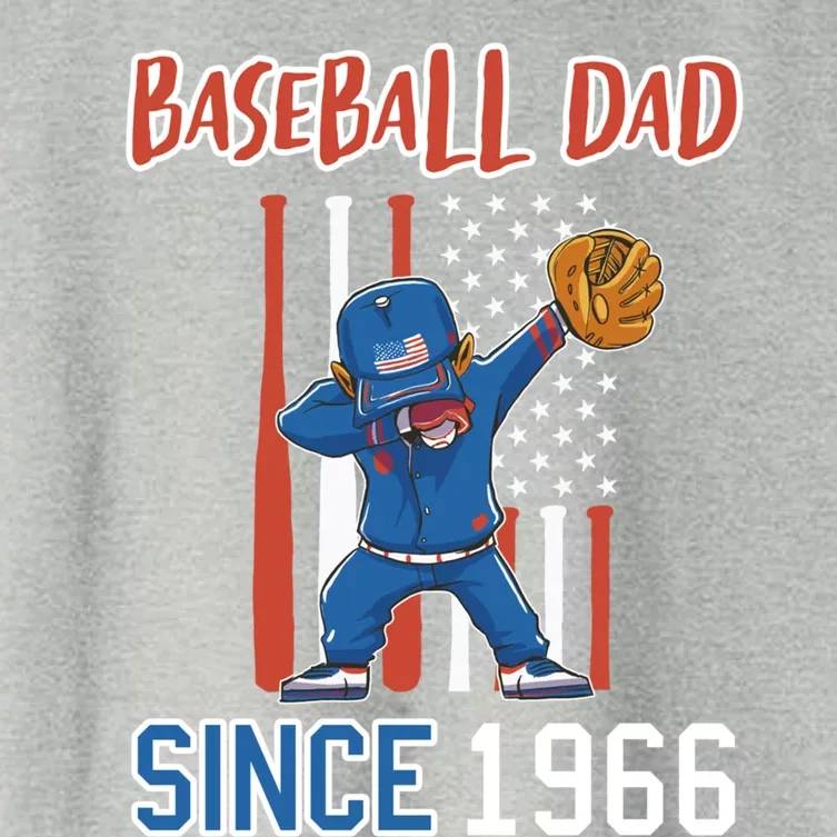 Baseball Dad Since 1966 Cool Gift Women's Crop Top Tee