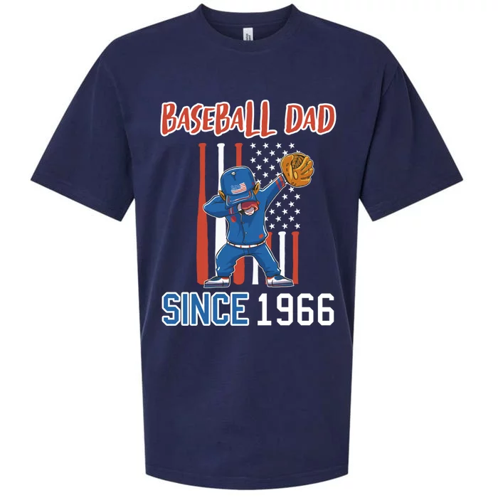 Baseball Dad Since 1966 Cool Gift Sueded Cloud Jersey T-Shirt