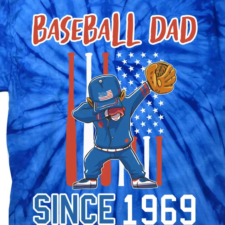 Baseball Dad Since 1969 Cool Gift Tie-Dye T-Shirt