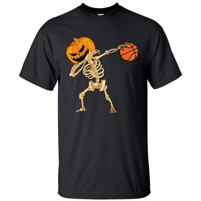 Basketball Dabbing Skeleton Men Halloween Basketball Tall T-Shirt