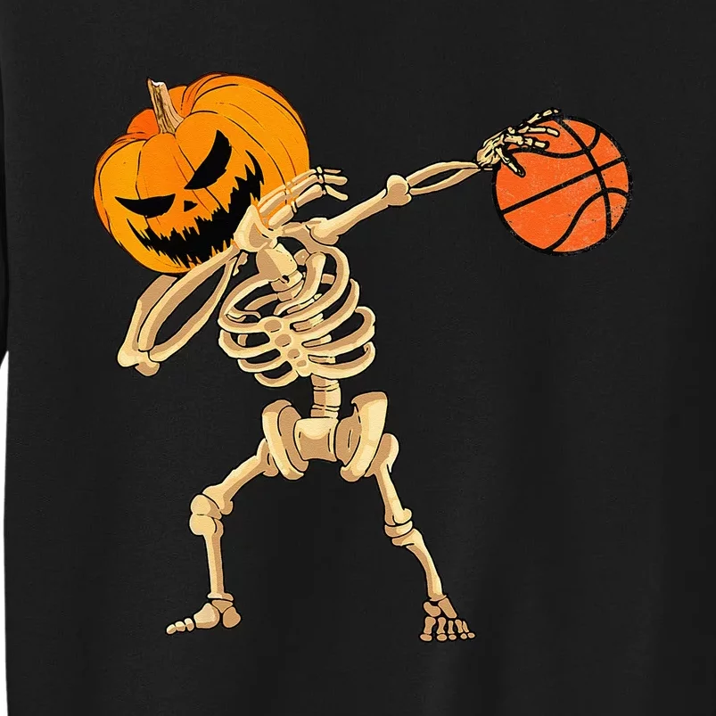 Basketball Dabbing Skeleton Men Halloween Basketball Tall Sweatshirt