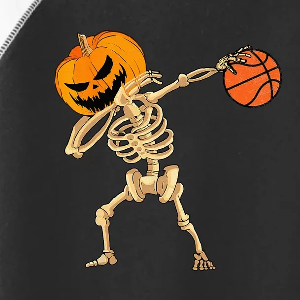 Basketball Dabbing Skeleton Men Halloween Basketball Toddler Fine Jersey T-Shirt