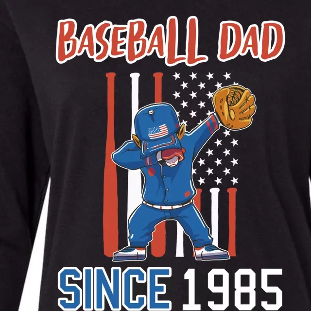 Baseball Dad Since 1985 Funny Gift Womens Cotton Relaxed Long Sleeve T-Shirt