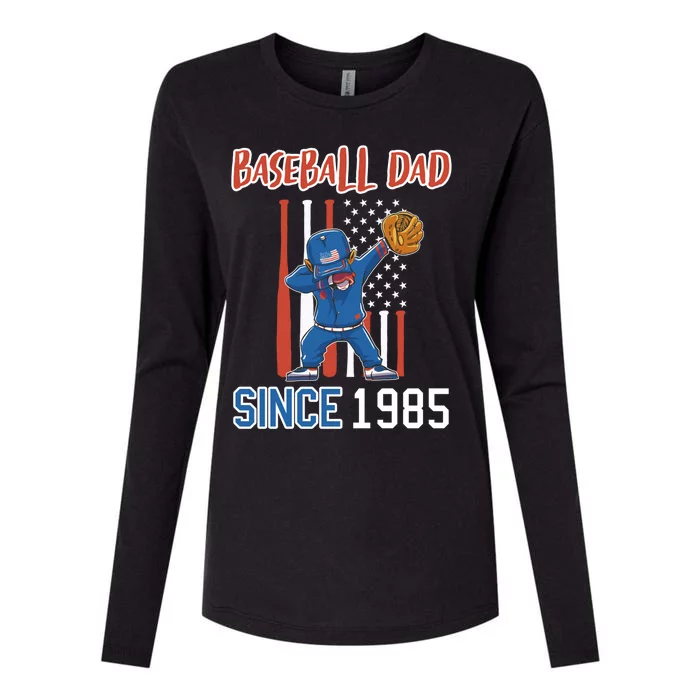 Baseball Dad Since 1985 Funny Gift Womens Cotton Relaxed Long Sleeve T-Shirt