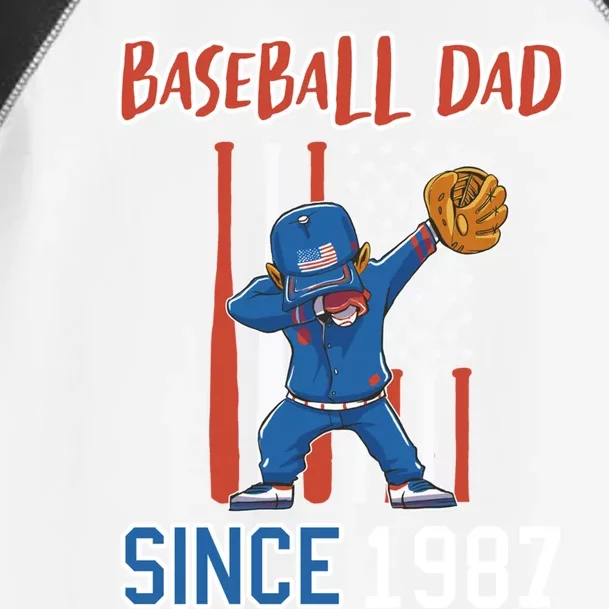 Baseball Dad Since 1987 Gift Toddler Fine Jersey T-Shirt