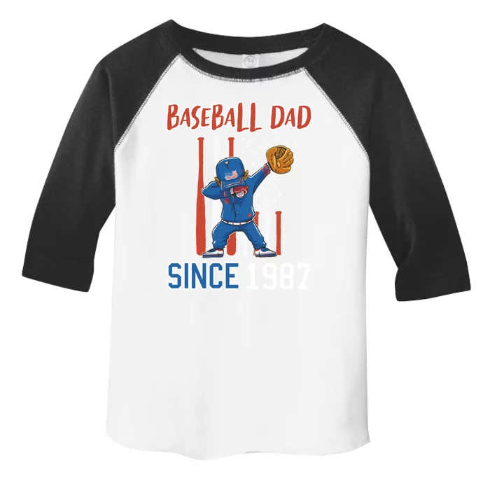 Baseball Dad Since 1987 Gift Toddler Fine Jersey T-Shirt