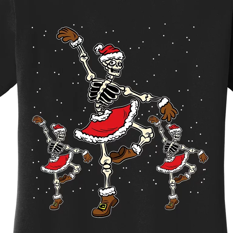 Ballet Dancing Skeleton Christmas Pajama Xmas Ballerina Women's T-Shirt