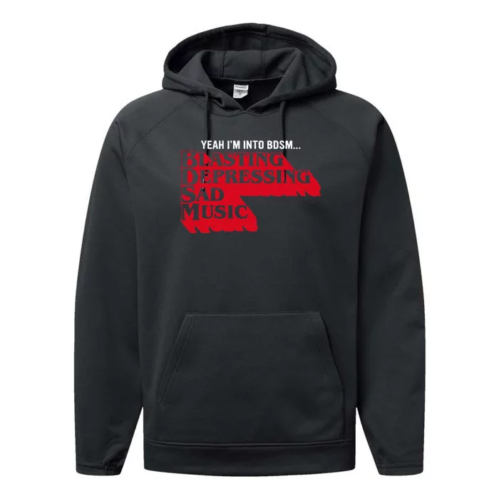 Blasting Depressing Sad Music Performance Fleece Hoodie