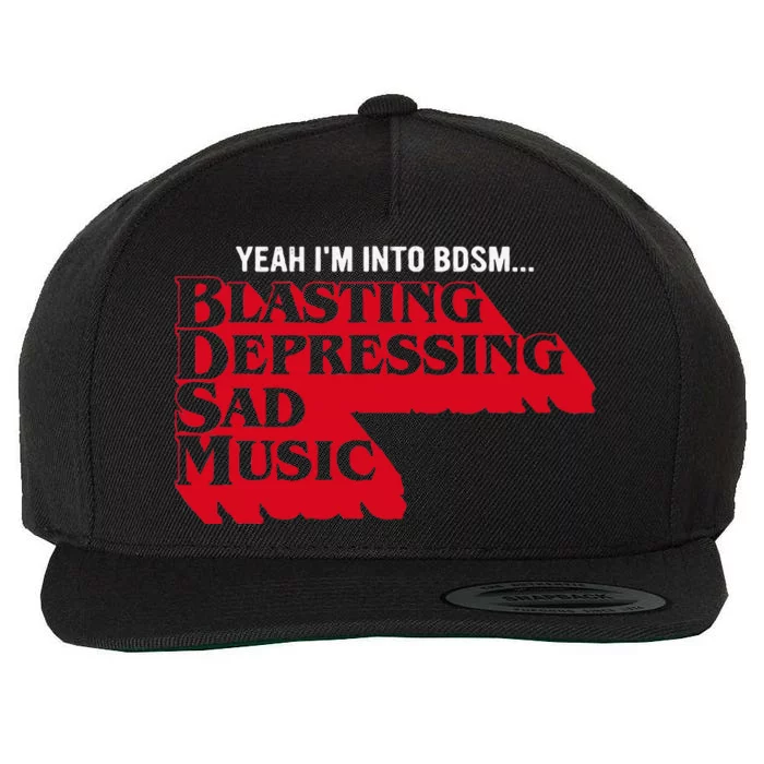 Blasting Depressing Sad Music Wool Snapback Cap