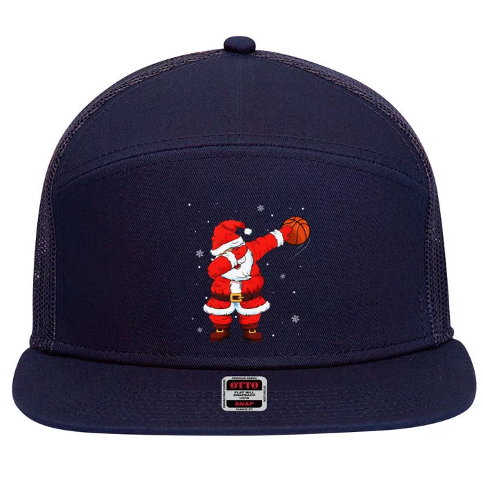 Basketball Dabbing Santa Funny Christmas Gifts For 7 Panel Mesh Trucker Snapback Hat