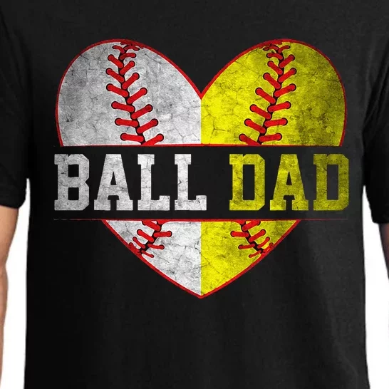 Ball Dad Softball Baseball For Father Day Pajama Set