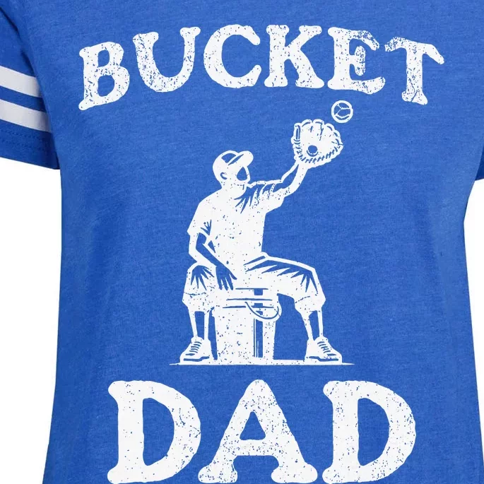 Bucket Dad Softball Dad Baseball Enza Ladies Jersey Football T-Shirt