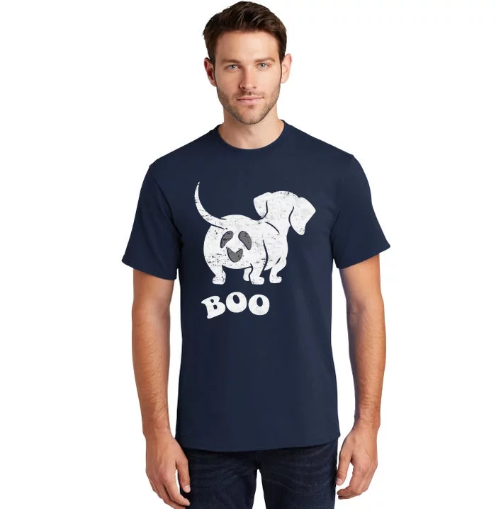 Boo Dachshund Spooky Dog Wiener Halloween Costume Tall T-Shirt