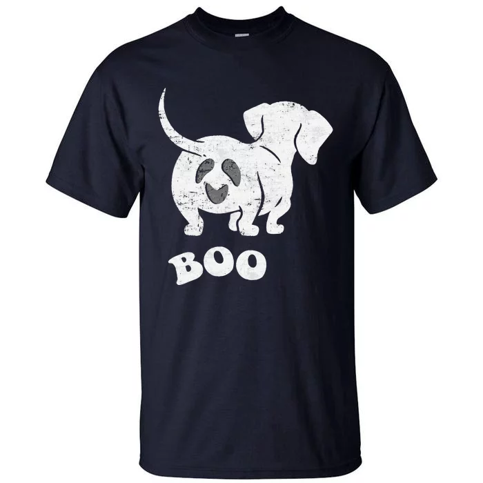 Boo Dachshund Spooky Dog Wiener Halloween Costume Tall T-Shirt