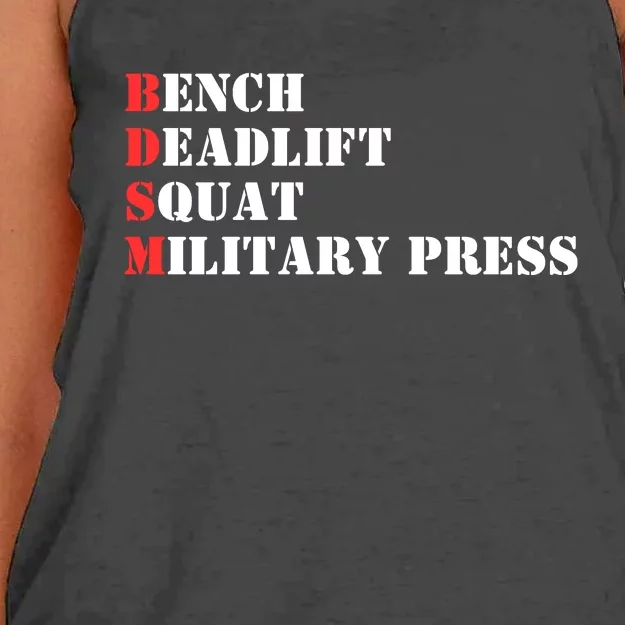 Bench Deadlift Squat Military Press Women's Knotted Racerback Tank