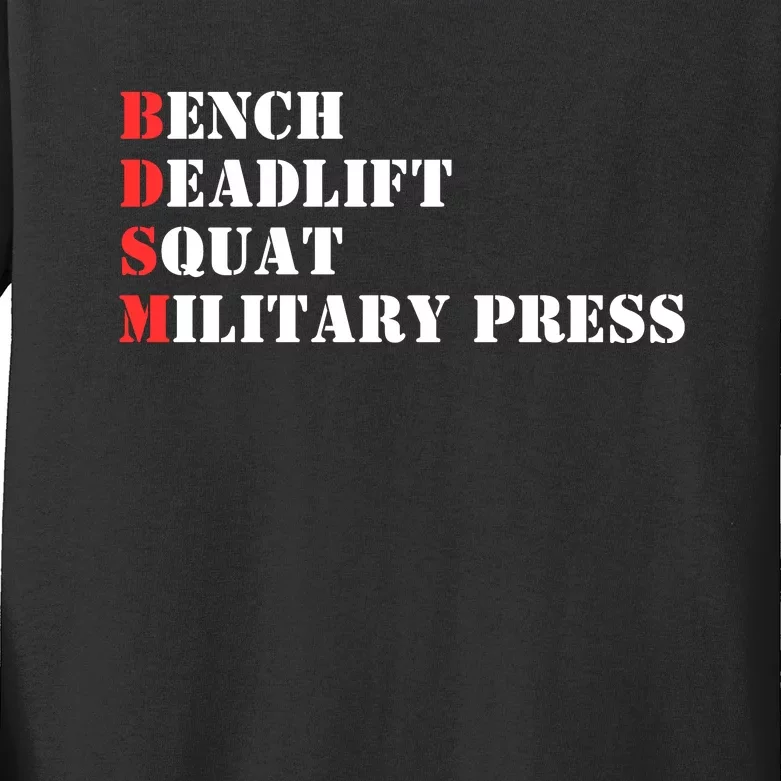 Bench Deadlift Squat Military Press Kids Long Sleeve Shirt