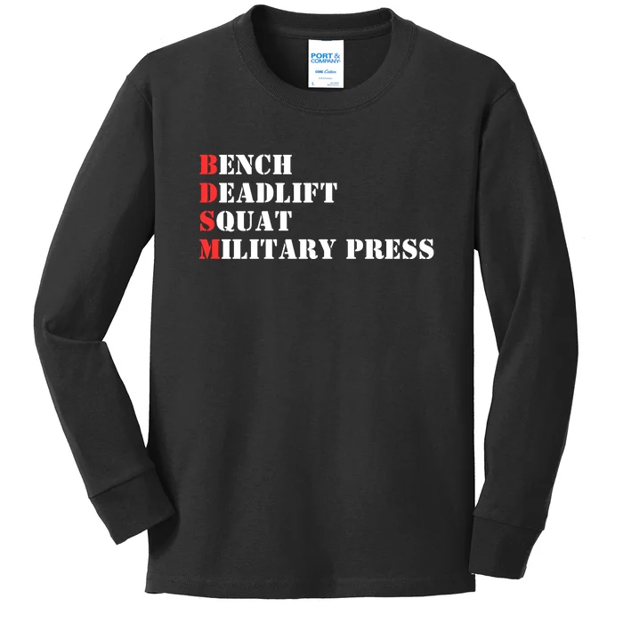 Bench Deadlift Squat Military Press Kids Long Sleeve Shirt