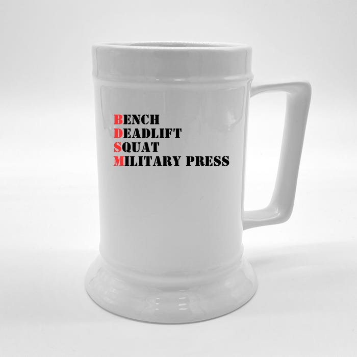 Bench Deadlift Squat Military Press Front & Back Beer Stein