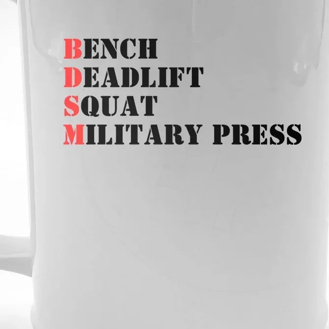 Bench Deadlift Squat Military Press Front & Back Beer Stein