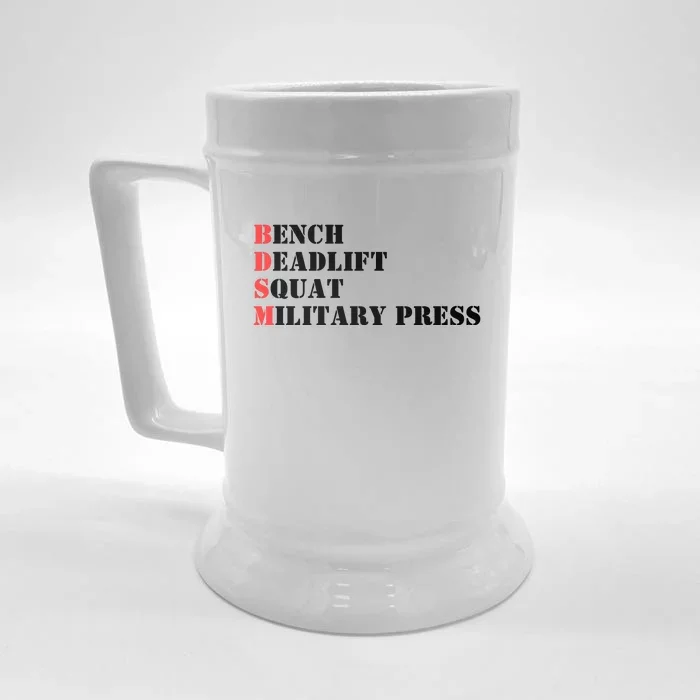 Bench Deadlift Squat Military Press Front & Back Beer Stein