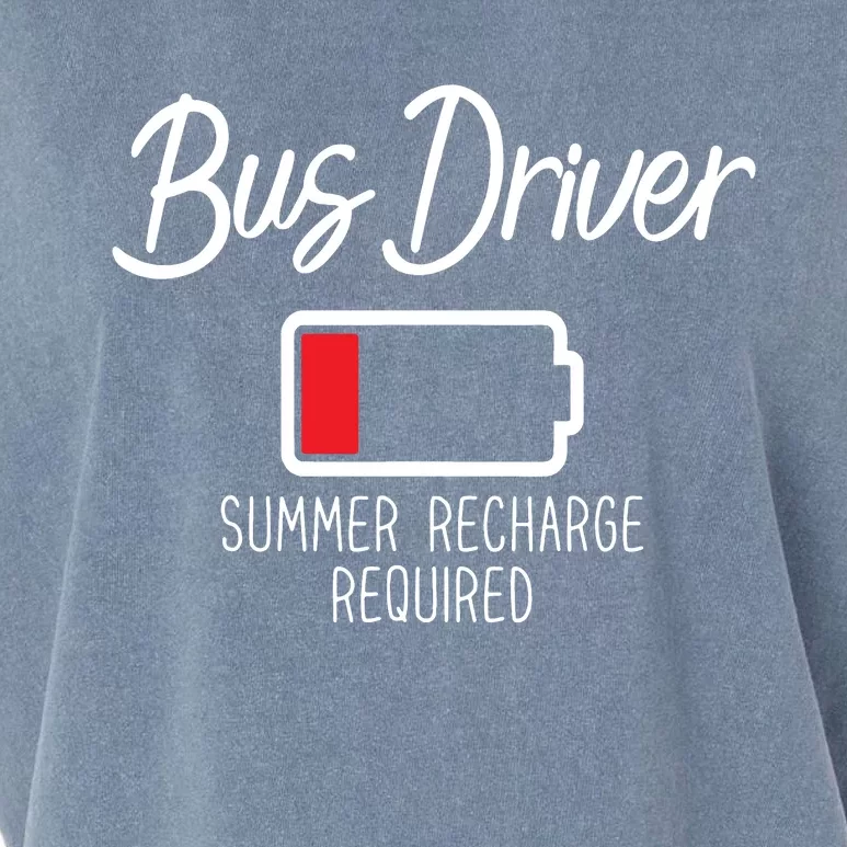 Bus Driver Summer Recharge Required Last Day School Garment-Dyed Women's Muscle Tee