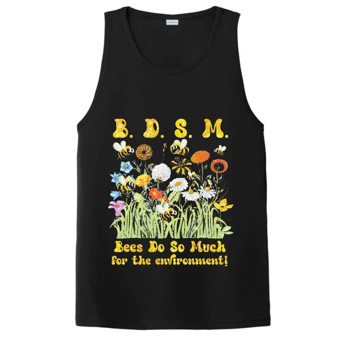 B D S M Bees Do So Much For The Environment Flower Bee Performance Tank