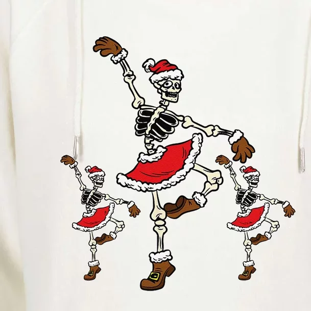 Ballet Dancing Skeleton Christmas Pajama Xmas Ballerina Womens Funnel Neck Pullover Hood