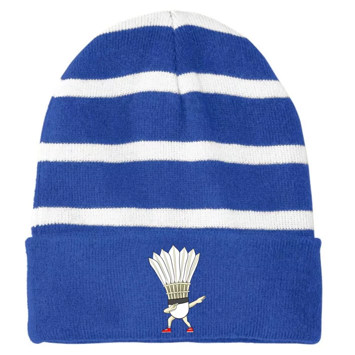 Badminton Dabbing Shuttlecock Birdie Badminton Cute Gift Striped Beanie with Solid Band