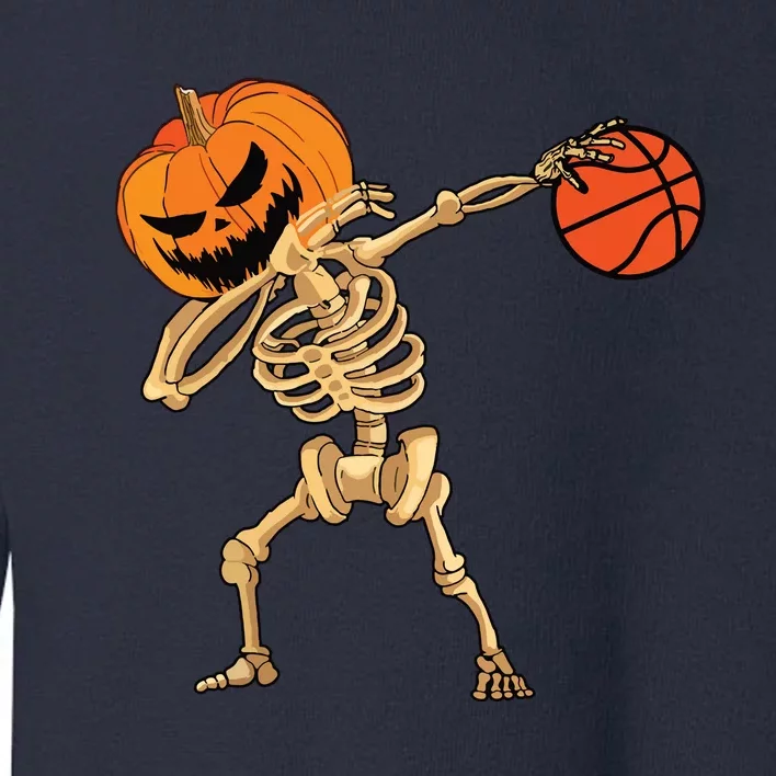 Basketball Dabbing Skeleton Boy Halloween Basketball Toddler Sweatshirt