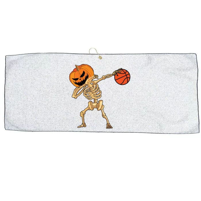 Basketball Dabbing Skeleton Boy Halloween Basketball Large Microfiber Waffle Golf Towel