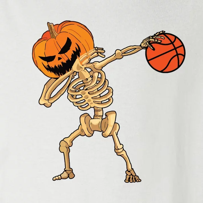 Basketball Dabbing Skeleton Boy Halloween Basketball Toddler Long Sleeve Shirt