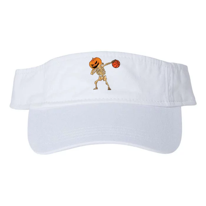 Basketball Dabbing Skeleton Boy Halloween Basketball Valucap Bio-Washed Visor