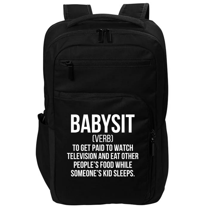 Babysit Definition Sitter Sitting Gift Impact Tech Backpack