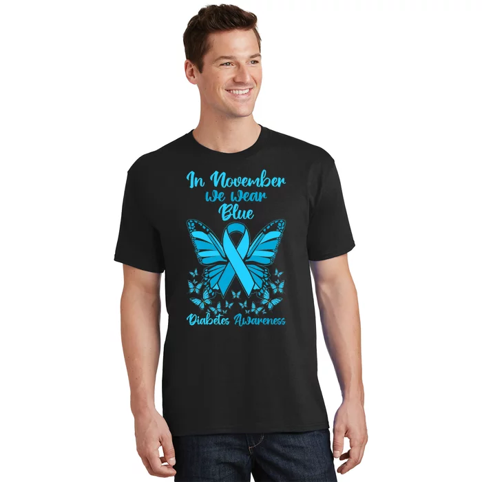 Butterflies Diabetes Type 1 Awareness Family Support T-Shirt