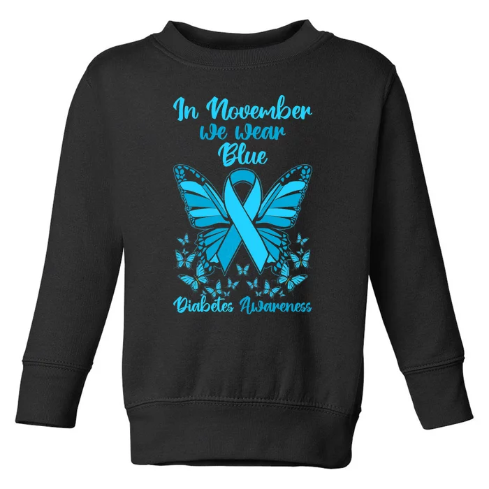 Butterflies Diabetes Type 1 Awareness Family Support Toddler Sweatshirt