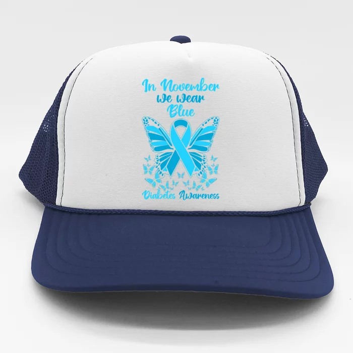 Butterflies Diabetes Type 1 Awareness Family Support Trucker Hat