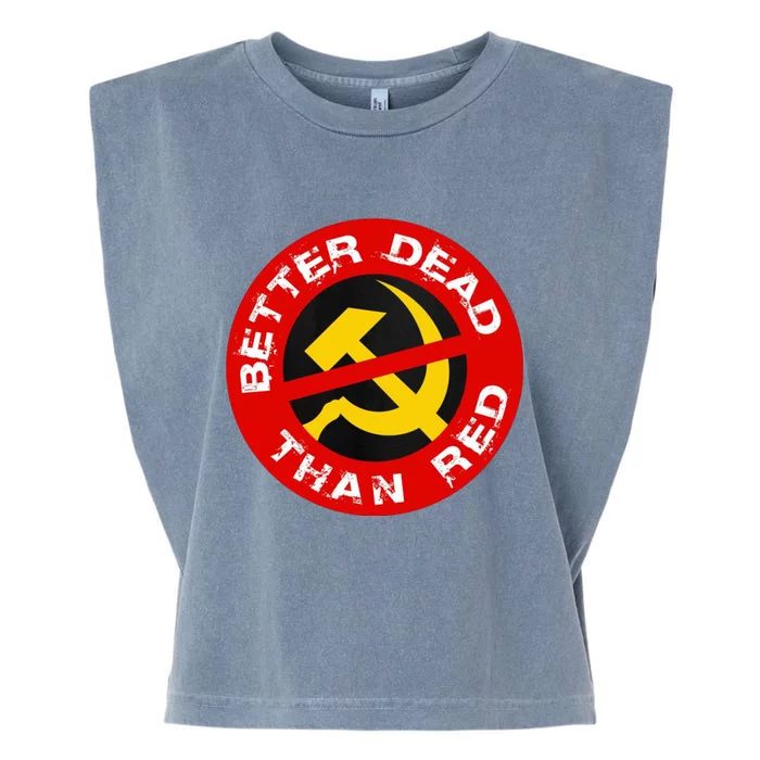 Better Dead Than Red Garment-Dyed Women's Muscle Tee