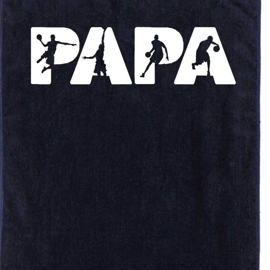 Basketball Dad T, Funny Papa Basketball Father Platinum Collection Golf Towel