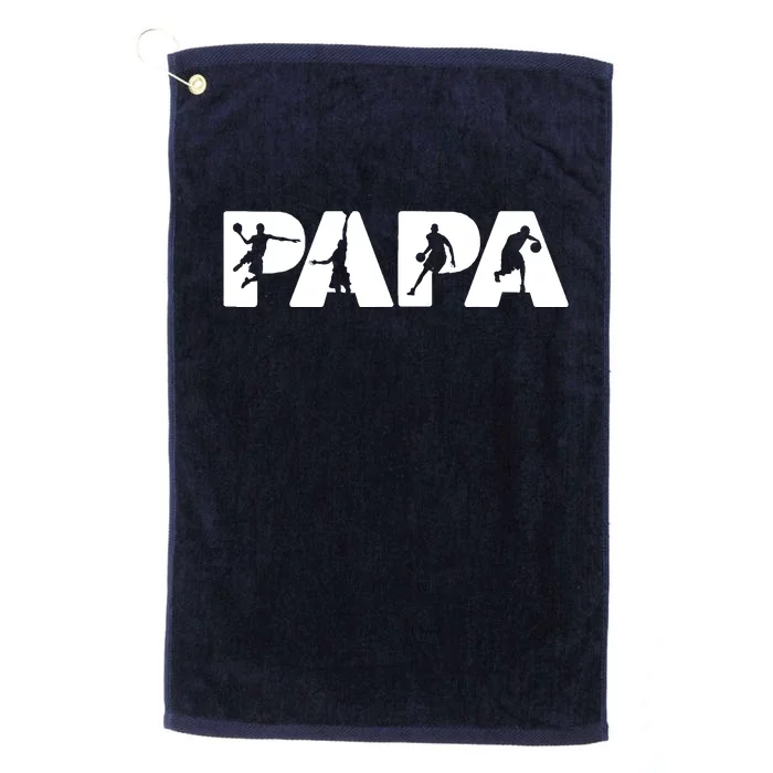 Basketball Dad T, Funny Papa Basketball Father Platinum Collection Golf Towel