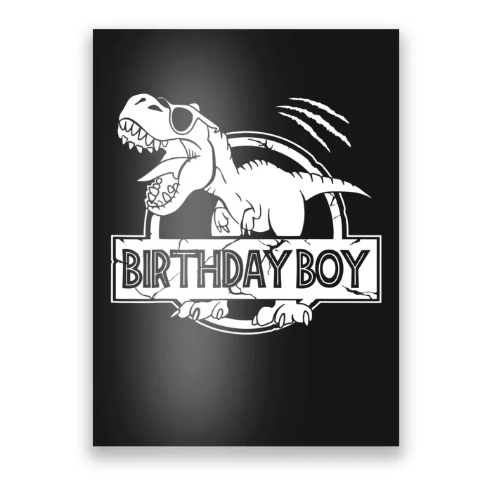 Birthday Dino T Rex Dinosaur Matching Family Poster