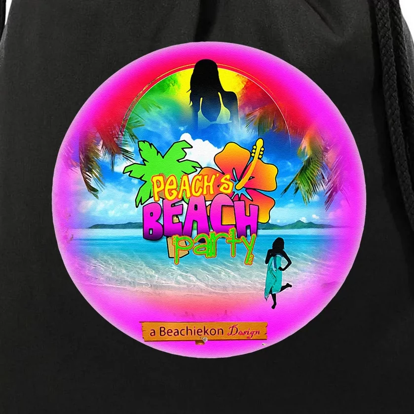 Beachiekon Designs Teaseteetops Peachies Beachies Party Drawstring Bag