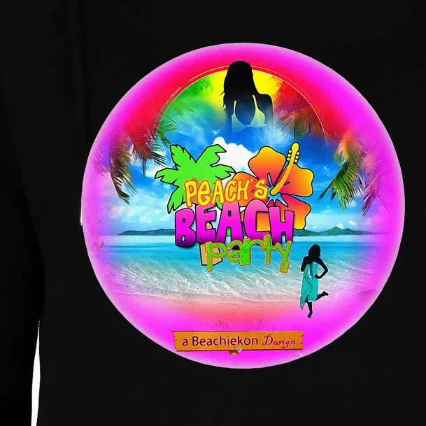 Beachiekon Designs Teaseteetops Peachies Beachies Party Womens Funnel Neck Pullover Hood