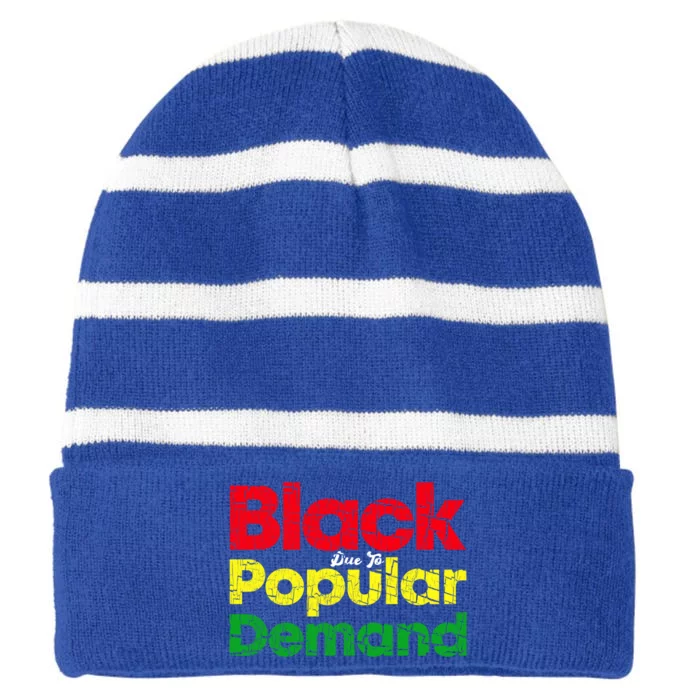 Black Due To Popular Ded History Melanin Equality Gift Striped Beanie with Solid Band