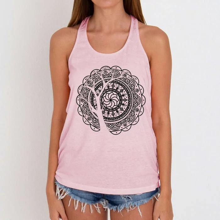 Bohemian Dala Tree Shadow Gift Gypsy Soul Boho Gift Women's Knotted Racerback Tank